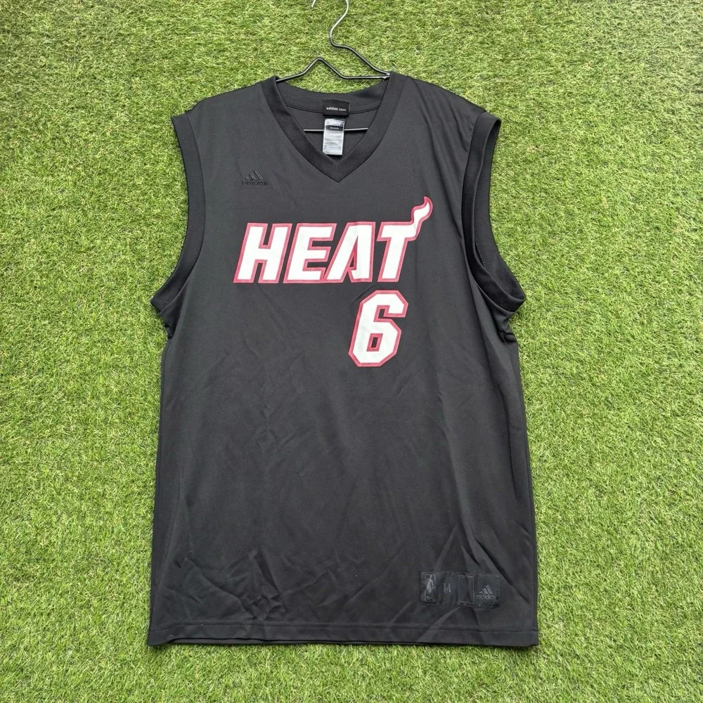 2010 adidas Rev30 Lebron James Miami Heat Jersey Mens Medium #6 NBA Team Black